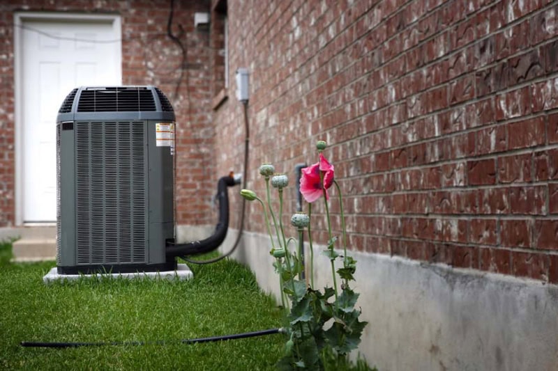An AC unit outside.